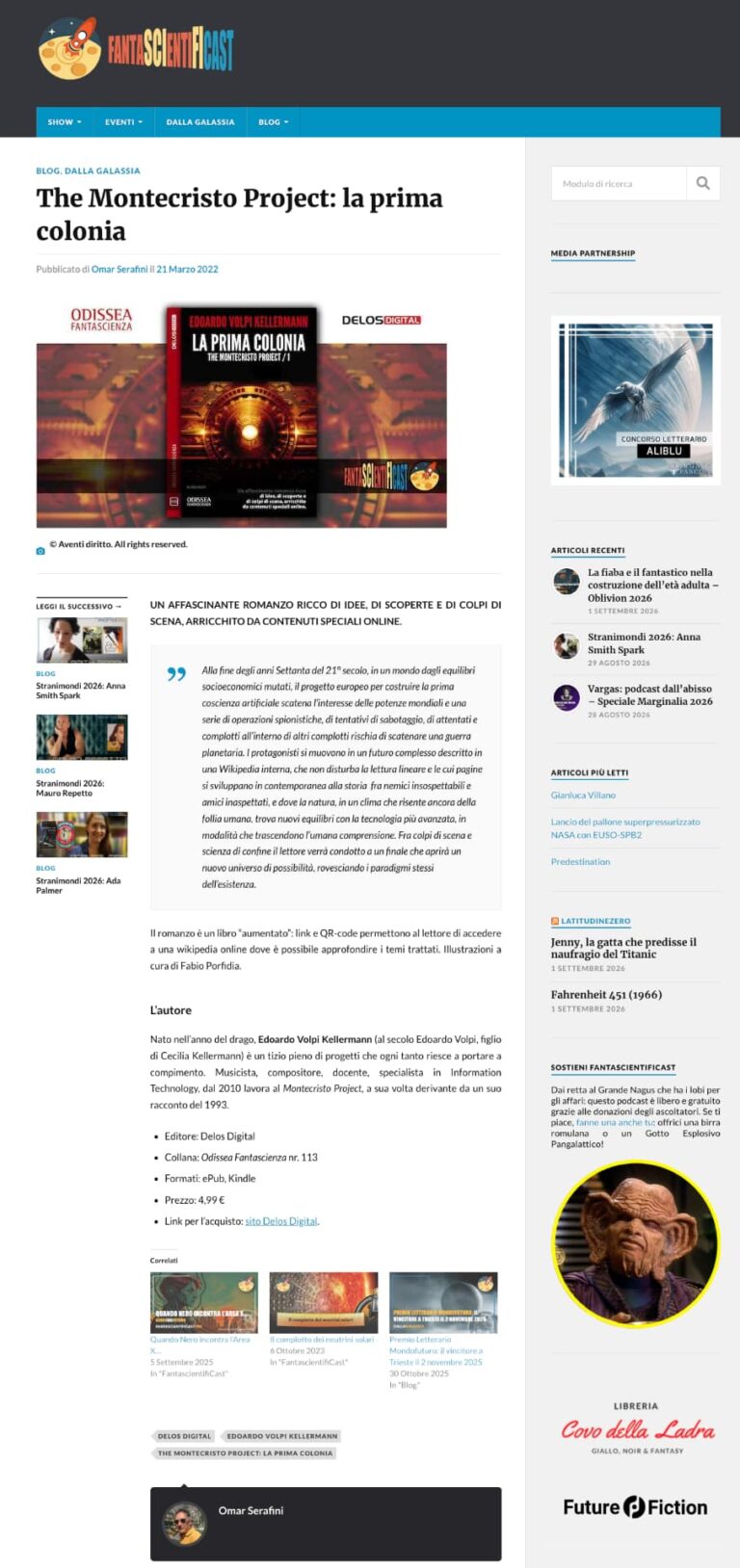 Segnalazione su Fantascientificast